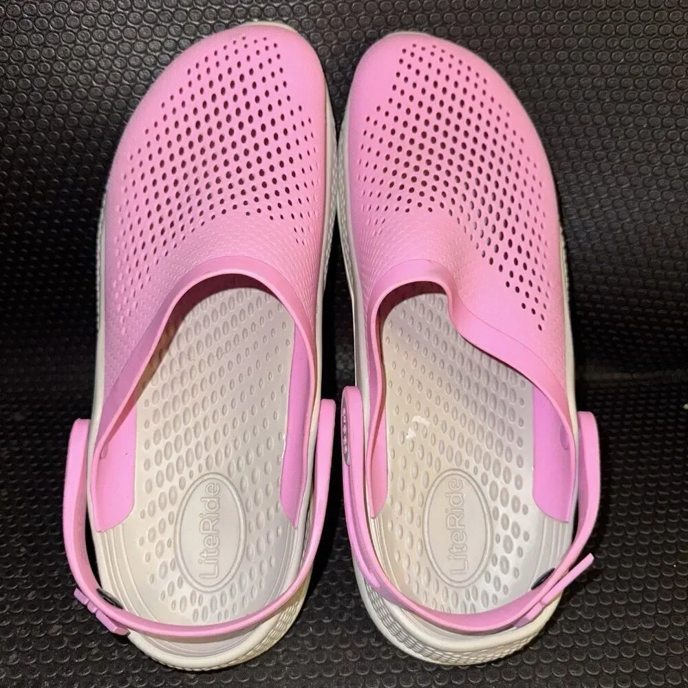 Crocs LiteRide 360 Clog Pink White Comfort Slip On Shoes Sandals Mens Size 11